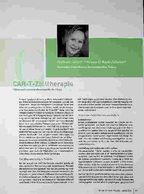 Vorschauseite 1: CAR-T-Zelltherapie: Ablauf und Herausforderungen für die Pflege