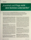 Vorschauseite 1: "Krankheit und Pflege nicht dem Kommerz unterwerfen"