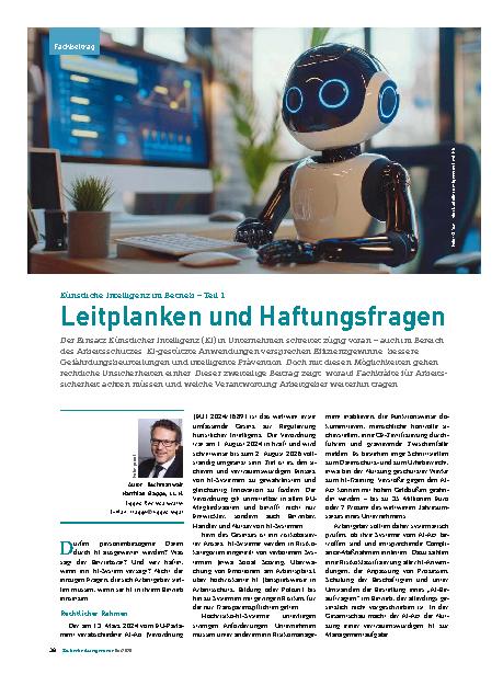Vorschauseite 1: Künstliche Intelligenz im Betrieb – Teil 1 Leitplanken und Haftungsfragen