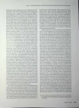 Vorschauseite 5: Änderungen bei der dienstlichen Beurteilung der Beamten in Baden-Württemberg