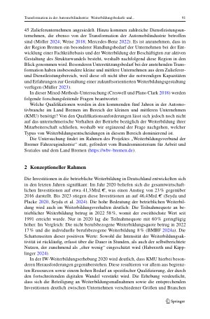 Vorschauseite 3: Transformation in der Automobilindustrie: Weiterbildungsbedarfe und Weiterbildungsentscheidung von kleinund mittelständischen Unternehmen in der automobilen Wertschöpfungskette