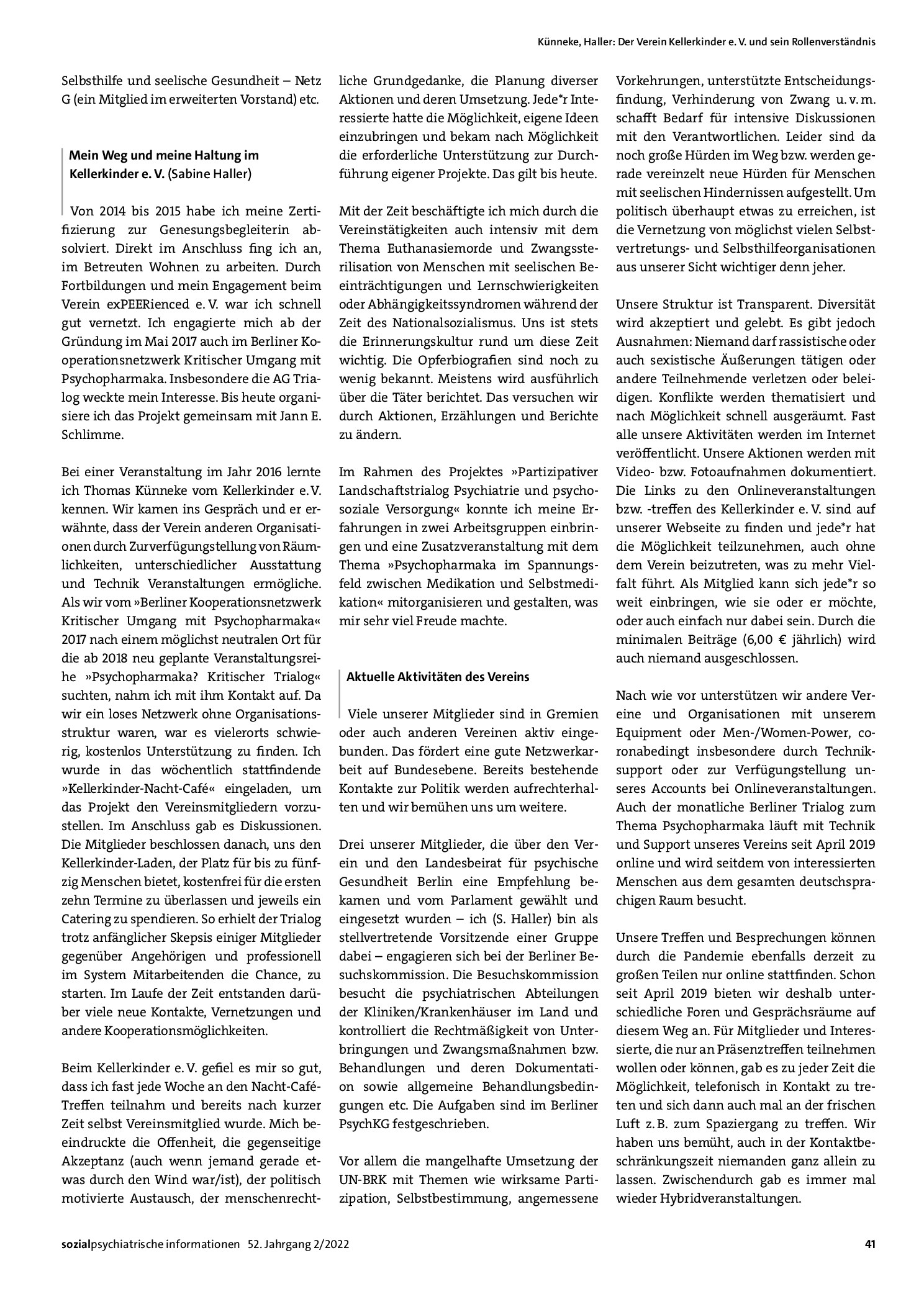 Vorschauseite 2: Der Verein Kellerkinder e. V. und sein Rollenverständnis
