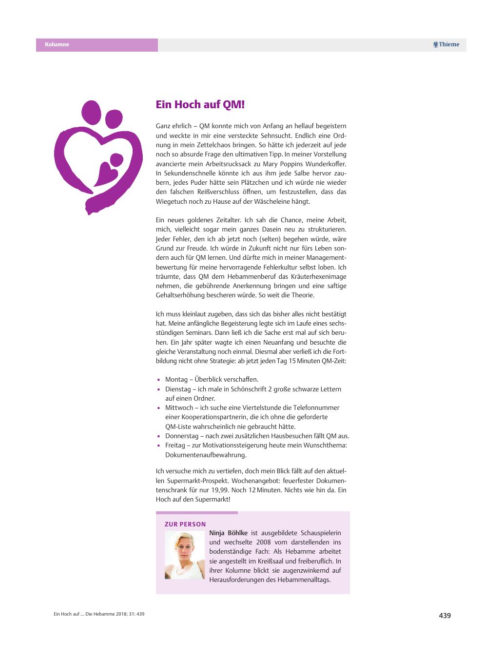 Vorschauseite 1: Ein Hoch auf QM!