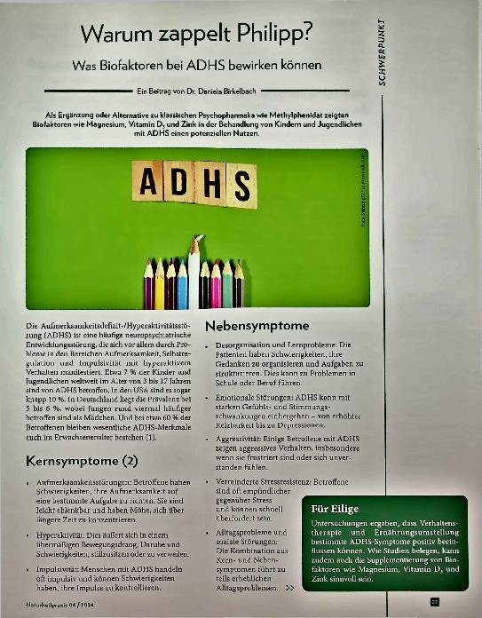 Vorschauseite 1: Warum zappelt Philipp? Was Biofaktoren bei ADHS bewirken können