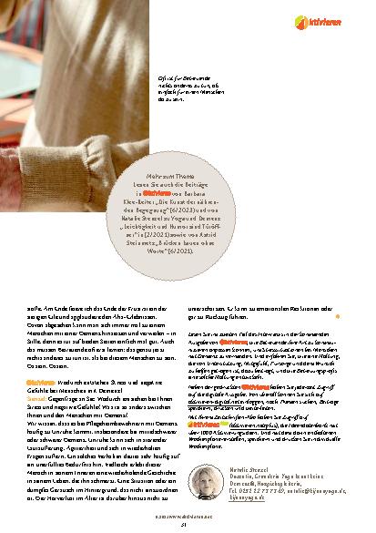 Vorschauseite 4: "Kommunikation für ein herzerwärmendes Leben"
