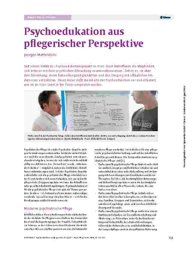 Vorschauseite 1: Psychoedukation aus pflegerischer Perspektive