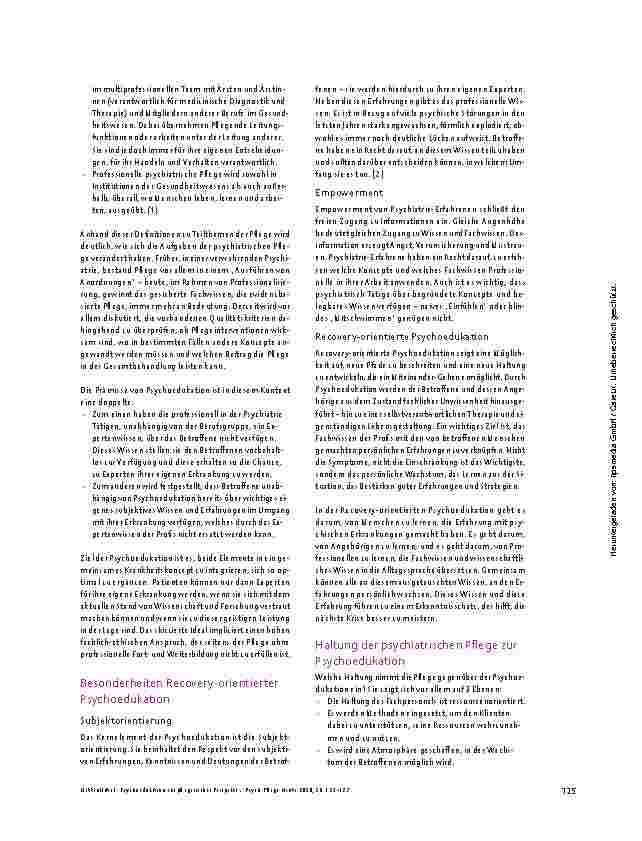 Vorschauseite 3: Psychoedukation aus pflegerischer Perspektive