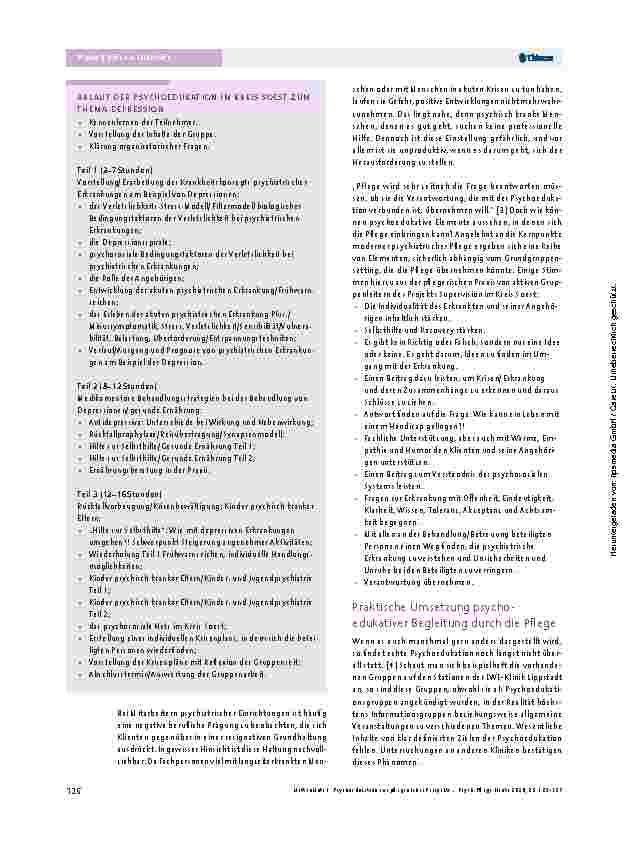Vorschauseite 4: Psychoedukation aus pflegerischer Perspektive