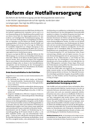 Vorschauseite 1: Reform der Notfallversorgung
