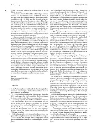 Vorschauseite 2: ortdauer der Unterbringung in einem psychiatrischen Krankenhaus; Anforderungen an die Gefahrenprognose