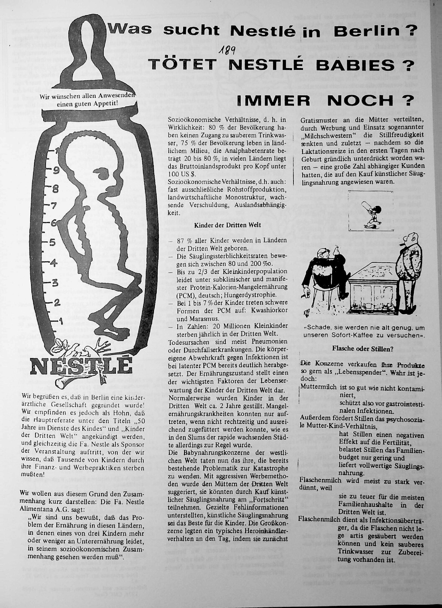 Vorschau: Was sucht Nestle in Berlin? Tötet Nestle Babies? Immer noch?