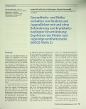 Vorschauseite 1: Gesundheitsund Risikoverhalten von Kindern und Jugendlichen mit und ohne Behinderung und krankheitsbedingter Einschränkung: Ergebnisse der Kinderund Jugendgesundheitsstudie (KiGGS…