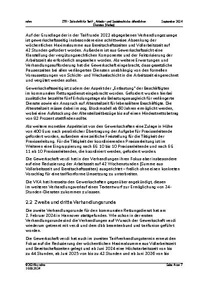 Vorschauseite 4: Tarifverhandlungen für den kommunalen Rettungsdienst – Nach vier Verhandlungsrunden ohne Ergebnis.