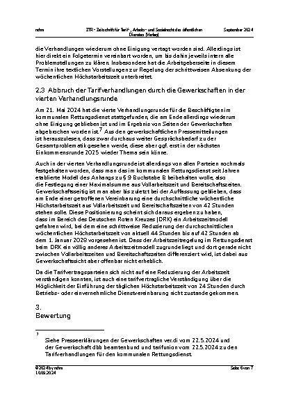 Vorschauseite 6: Tarifverhandlungen für den kommunalen Rettungsdienst – Nach vier Verhandlungsrunden ohne Ergebnis.