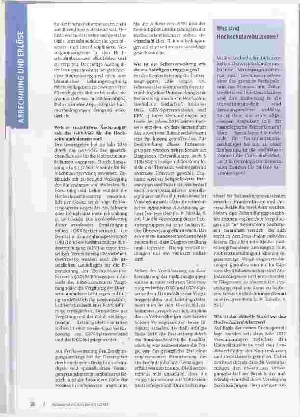 Vorschauseite 2: Finanzierung der Hochschulambulanzen. Verbesserungen erkennbar, aber noch keine auskömmliche Finanzierung.