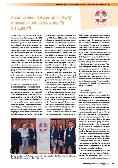 Vorschauseite 1: Austrian Wound Association (AWA): Innovation und Vernetzung für die Zukunft