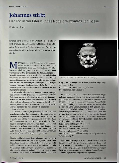 Vorschauseite 1: Johannes stirbt: Der Tod in der Literatur des Nobelpreisträgers Jon Fosse