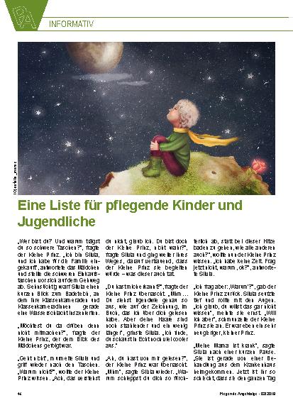 Vorschauseite 1: Eine Liste für pflegende Kinder und Jugendliche