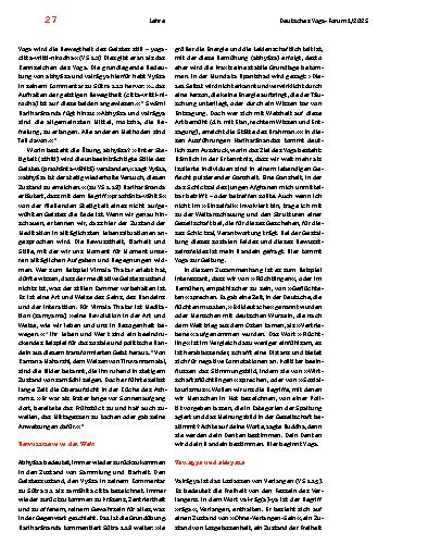 Vorschauseite 2: Lokasangraha und abhyāsa – vairāgya als Grundpraxis des Yoga