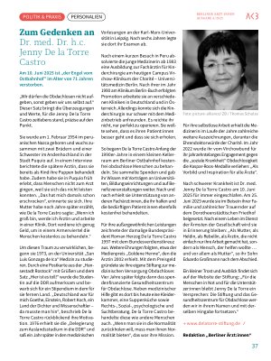 Vorschauseite 1: Zum Gedenken an Dr. med. Dr. h. c. Jenny De la Torre Castro