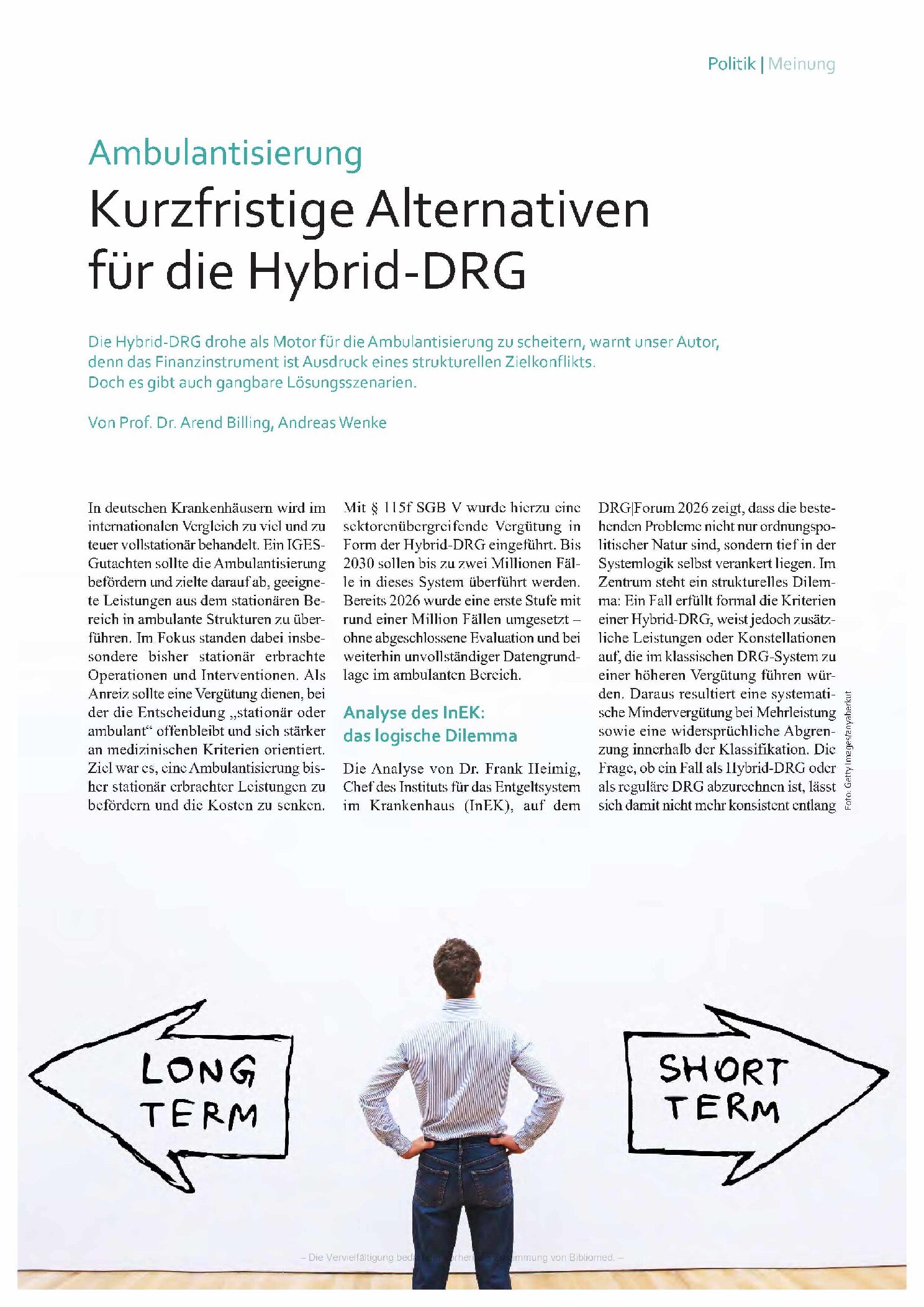 Vorschauseite 1: Kurzfristige Alternativen für die Hybrid-DRG