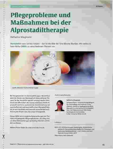 Vorschauseite 1: Mögliche Probleme und Maßnahmen bei der Alprostadiltherapie