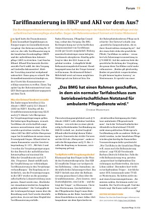 Vorschauseite 1: Tariffinanzierung in HKP und AKI vor dem Aus?
