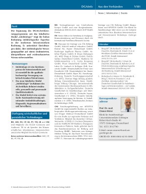 Vorschauseite 4: Zertifikat „Intensivmedizin“ der DGAI – Erweiterung um das fakultative Modul „Infektiologie“