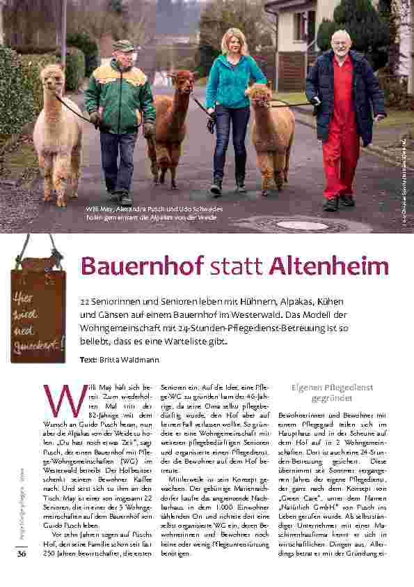 Vorschauseite 1: Bauernhof statt Altenheim