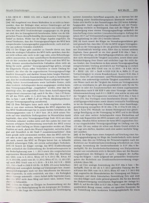 Vorschauseite 5: Vertragsarztrecht ♦ Genehmigung einer Anstellung im Wege des Sonderbedarfs
