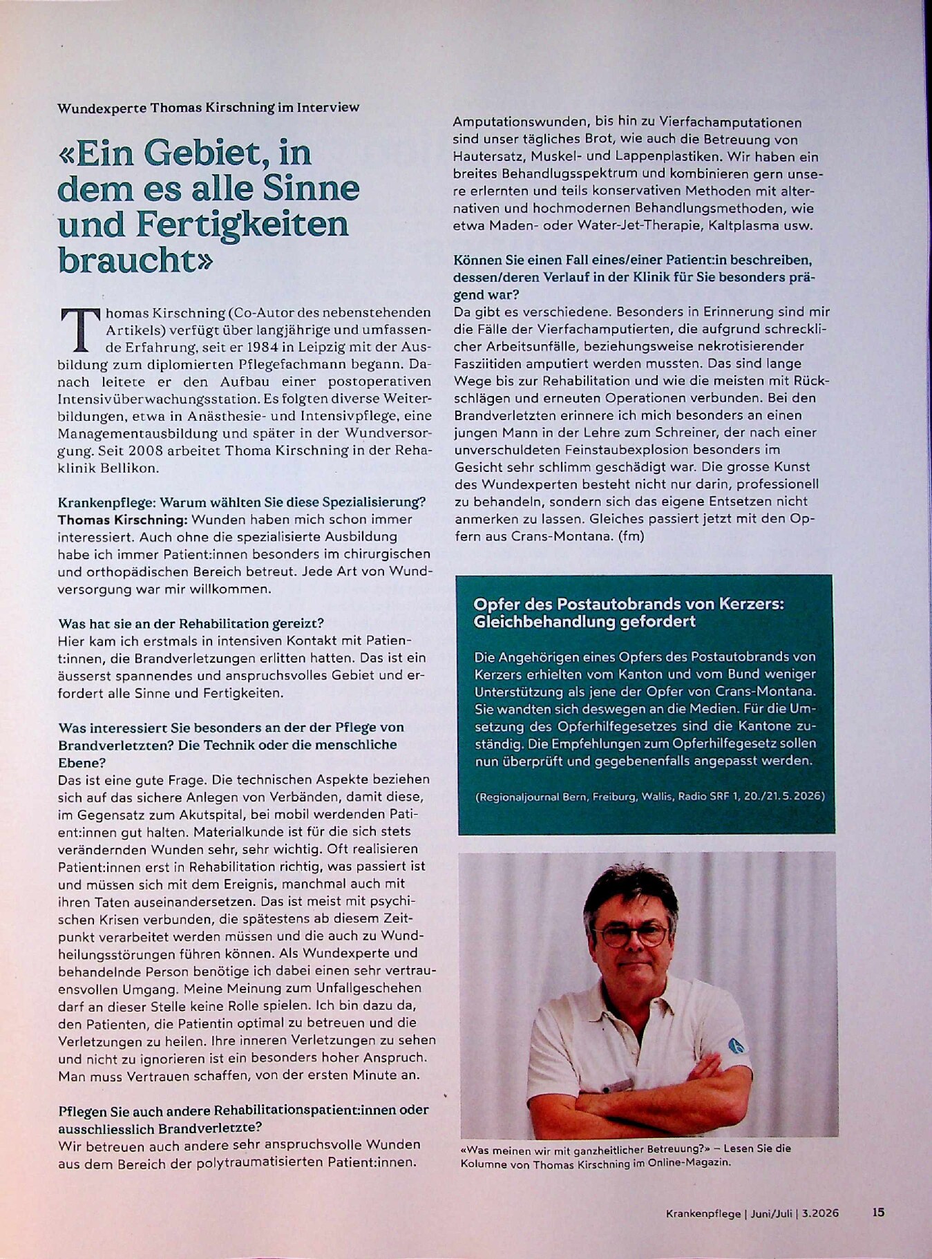 Vorschauseite 1: «Ein Gebiet, in dem es alle Sinne und Fertigkeiten braucht»