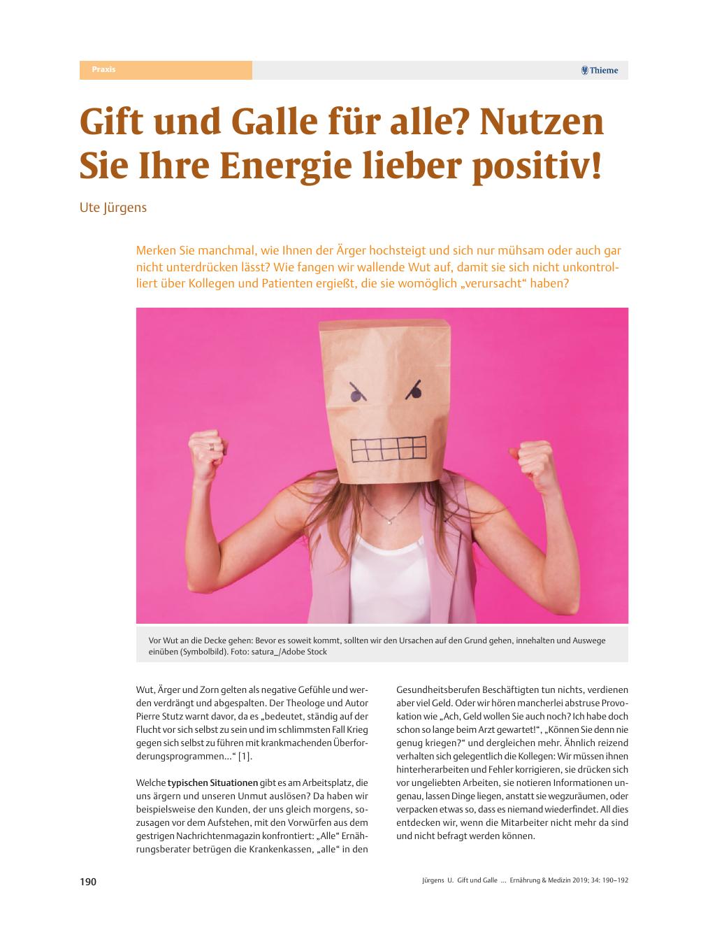 Vorschauseite 1: Gift und Galle für alle? Nutzen Sie Ihre Energie lieber positiv!