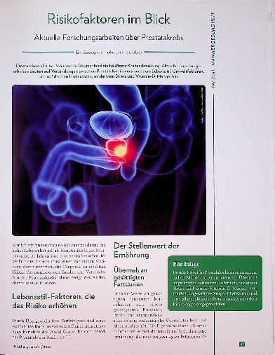 Vorschauseite 1: Risikofaktoren im Blick Aktuelle Forschungsarbeiten über Prostatakrebs