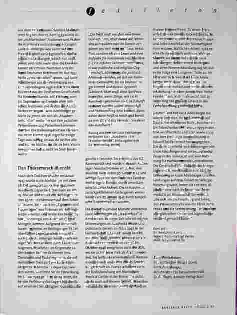 Vorschauseite 2: Erinnerung an eine Berliner Ärztin, Wissenschaftlerin und Auschwitz-Überlebende