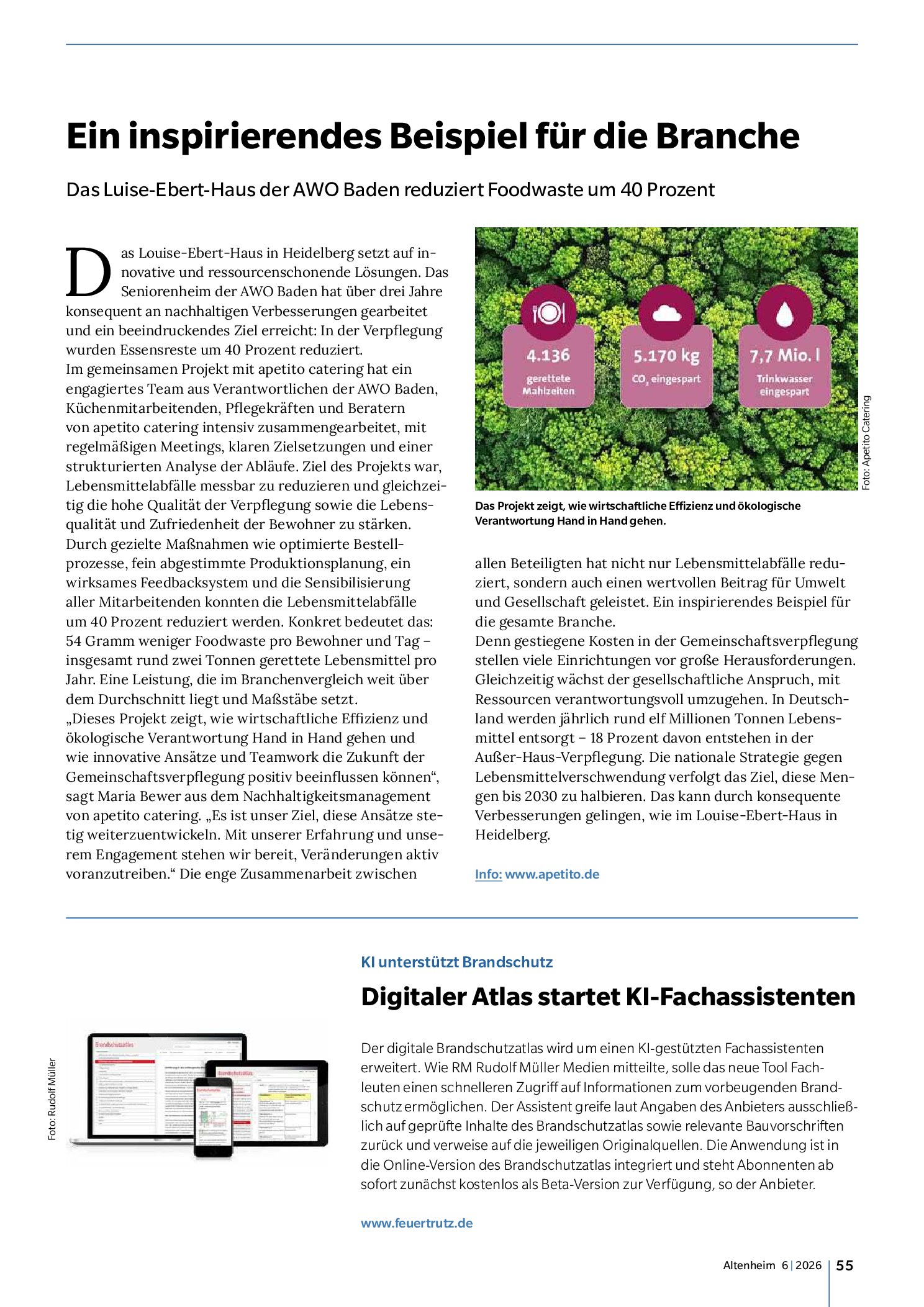 Vorschauseite 1: Ein inspirierendes Beispiel für die Branche: Das Luise-Ebert-Haus der AWO Baden reduziert Foodwaste um 40 Prozent