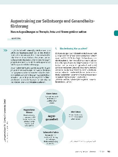 Vorschauseite 1: Augentraining zur Selbstsorge und Gesundheitsförderung: Warum Augenübungen zu Therapie, Reha und Fitness gehören sollten.