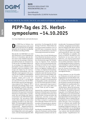 Vorschauseite 1: PEPP-Tag des 25. Herbstsymposiums – 14. 10. 2025