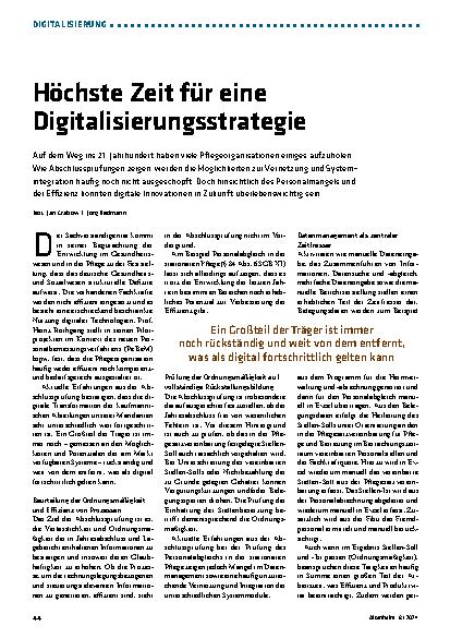 Vorschauseite 1: Höchste Zeit für eine Digitalisierungsstrategie