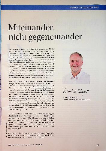 Vorschauseite 1: Miteinander, nicht gegeneinander.