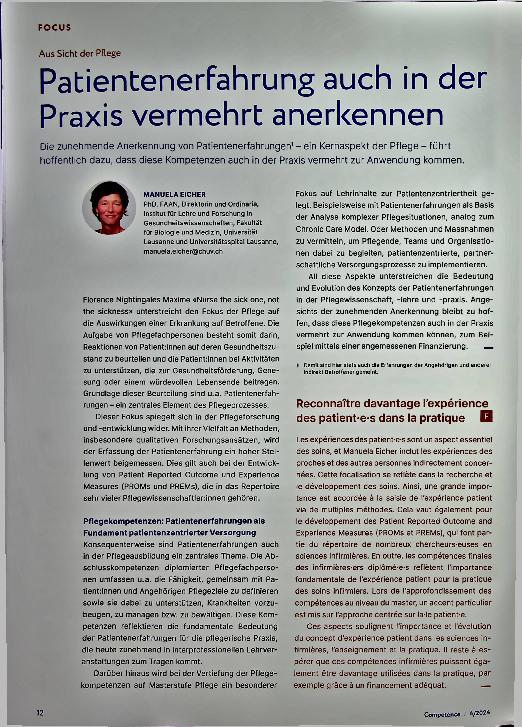 Vorschauseite 1: Patientenerfahrung auch in der Praxis vermehrt anerkennen