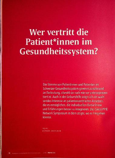 Vorschauseite 1: Wer vertritt die Patientinnen im Gesundheitssystem?