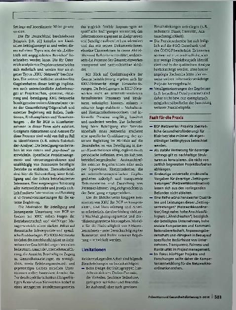 Vorschauseite 6: Ansätze betrieblicher Gesundheitsförderung für das Kleinbetriebssetting: Clusterund Regionenprojekte aus Österreich