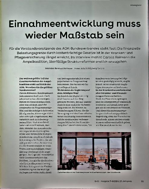 Vorschauseite 2: Einnahmeentwicklung muss wieder Maßstab sein.