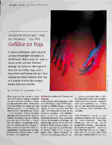Vorschauseite 1: ZWISCHEN YOGA-WELT UND ALLTAGSWELT - TEIL XVII Gefühle im Yoga