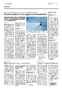 Vorschauseite 1: Hochdrucktechnik für hygienische Sauberkeit