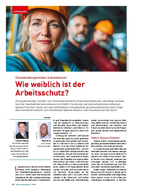 Vorschauseite 1: Geschlechtergerechter Arbeitsschutz: Wie weiblich ist der Arbeitsschutz?