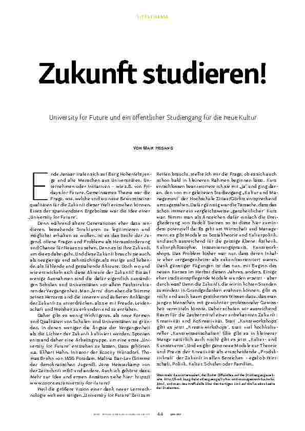 Vorschauseite 1: Zukunft studieren!