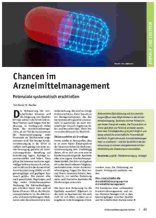 Vorschauseite 1: Chancen im Arzneimittelmanagement Potenziale systematisch erschließen