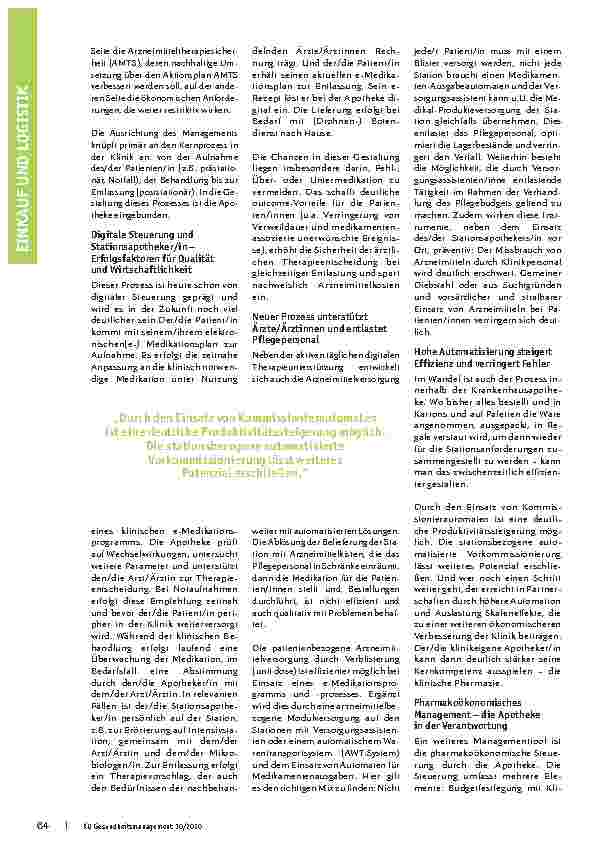 Vorschauseite 2: Chancen im Arzneimittelmanagement Potenziale systematisch erschließen