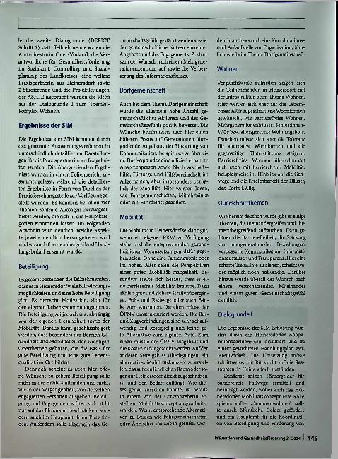 Vorschauseite 4: Gutes Altern auf dem Land: Forschungsprozess und Ergebnisse der partizipativen Bedarfsermittlung mittels strukturierter Interviewmatrix im Projekt „Dorf explorativ“